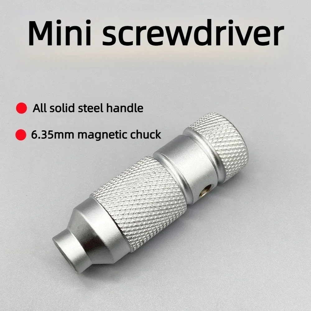Kleiner Stahlkanonen-Schraubendreher, multifunktional, komplett aus Stahl, 6,35 mm, 1/4 Zoll, Mehrzweck-EDC-Schraubendreher, Handwerkzeug – Detail 3