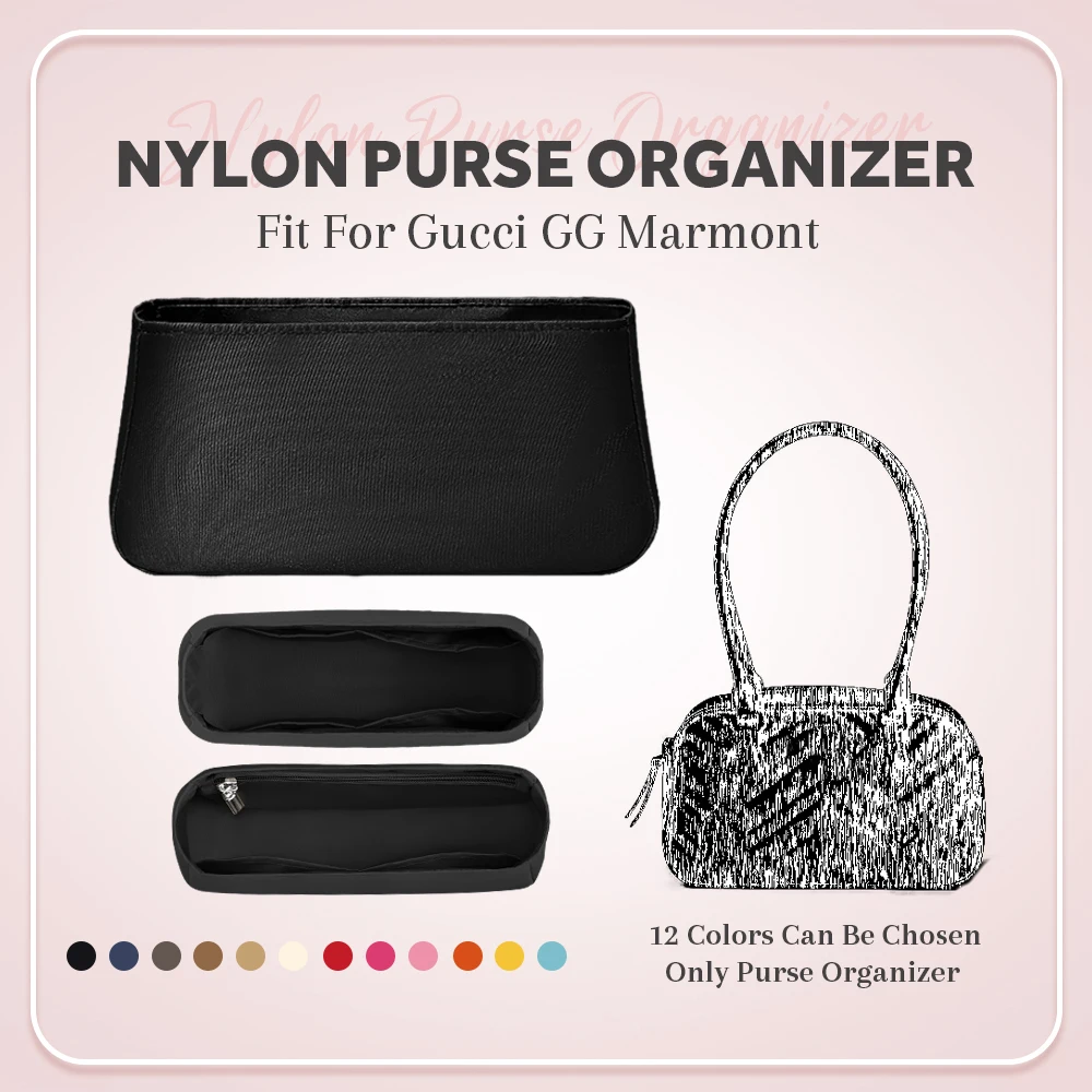 

Nylon Purse Organizer Insert, Inner Liner Bag In Bag Organizer Insert Fit for Gucci GG Marmont Handbag Slim Inside Bag Organizer