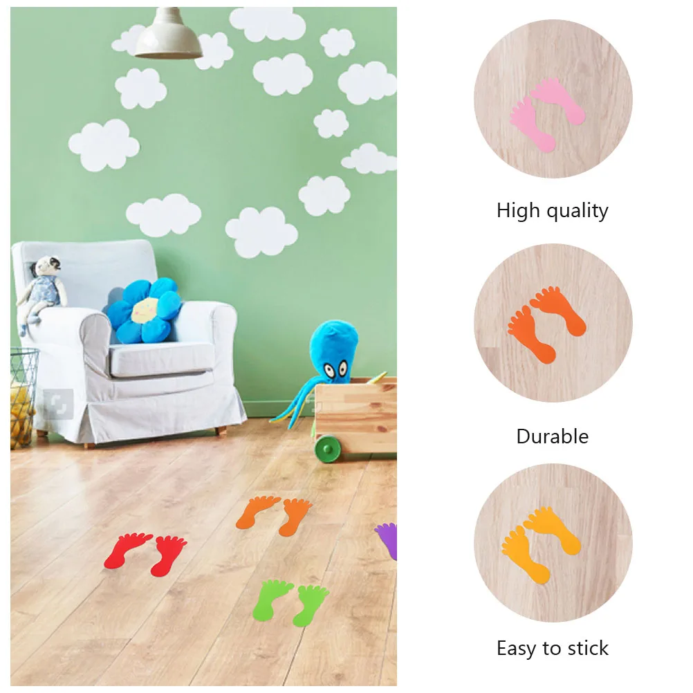 

Footprint Waterproof Floor Stickers For Bathrooms Kindergartens Easy Install Foot Shape Stickers