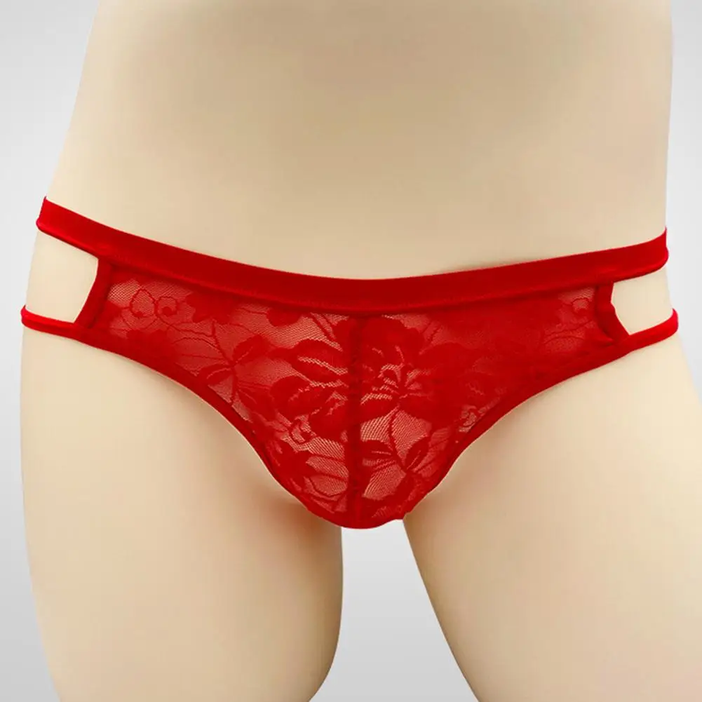Men G-Strings See Through Sissy Underpants Men Sissy Mens Sexy Underwear Lace Hollow Lace Thong Ultra-Thin Summer Men's Panties