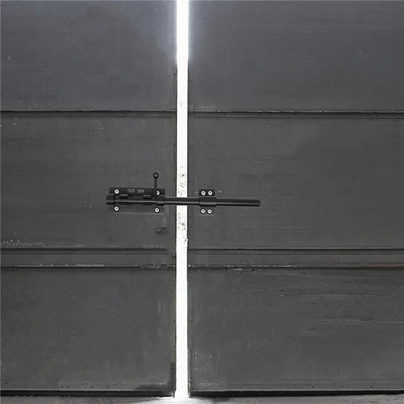 

2025 New-Heavy Duty Slide Bolt Gate Latch With A Padlock, Horizontal Bolt Latch Floor Latch Hardware And Lockable Black
