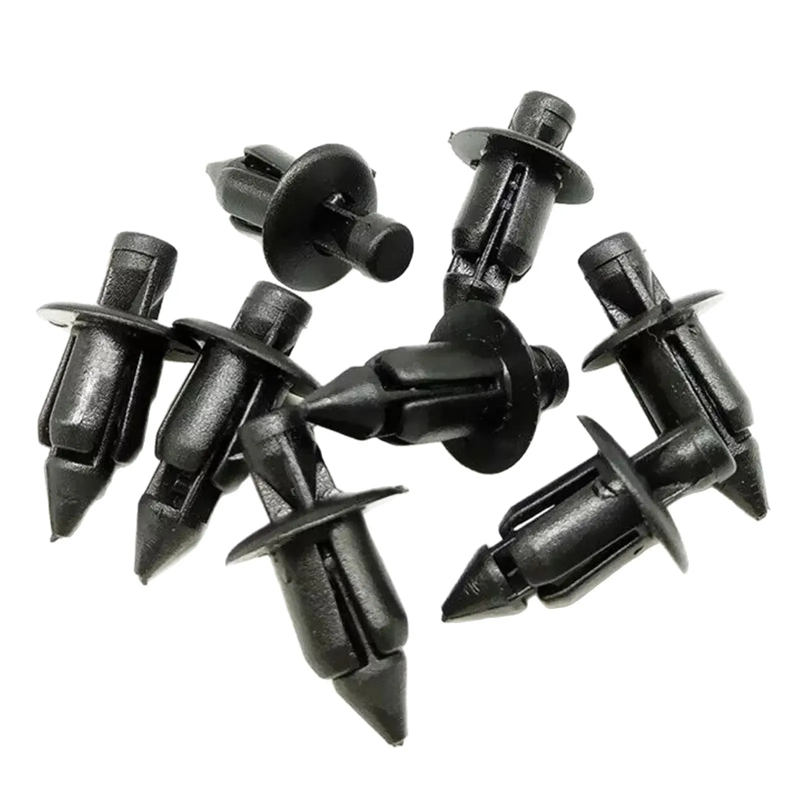 For Honda Suzuki Kawasaki, 50Pcs 6mm Black Motorcycle Rivet Clips, Fairing Body Trim Panel Fastener Screw Replacement Parts