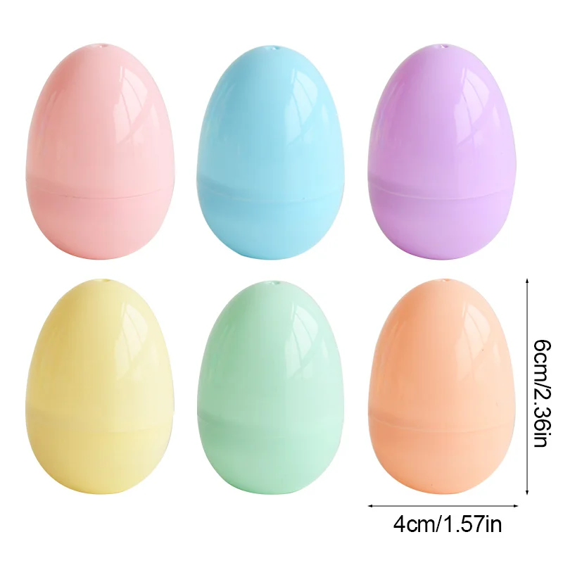 12pcs Colorful Easter Eggs Fillable Candy Gift Packing Box Kids Hunt Game Props Easter Party Home Decoration Plastic Empty Egg
