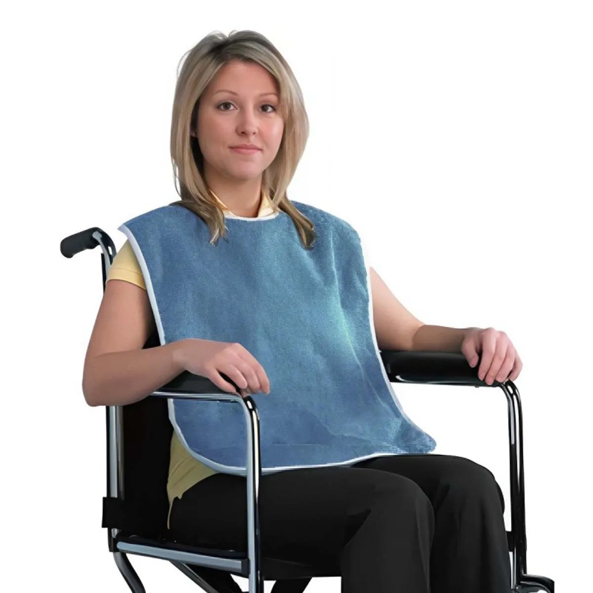 Adjustable Extended Elderly Mealtime Bib, Anti-Stain Food Catcher Bib for Men Women