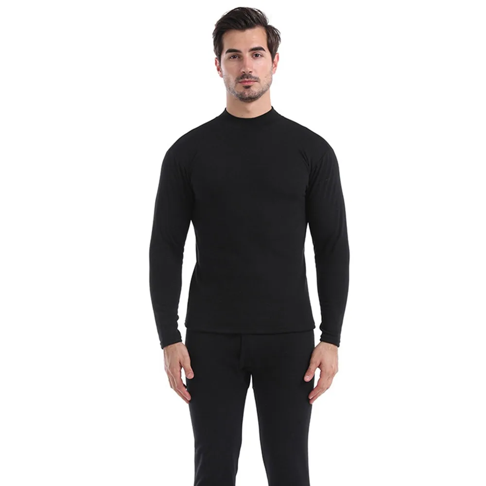 

Fleece Lining Men's Thermal Underwear Set Cold Weather High Elasticity Warm Long Johns for Men Winter Top & Bottom Set