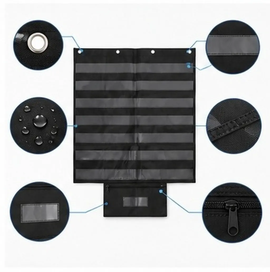 Classroom Pocket Chart Word Cards Storage Bag Wall Hanging Organizer for Cards Sentence Strips Calendar Chart Efficient