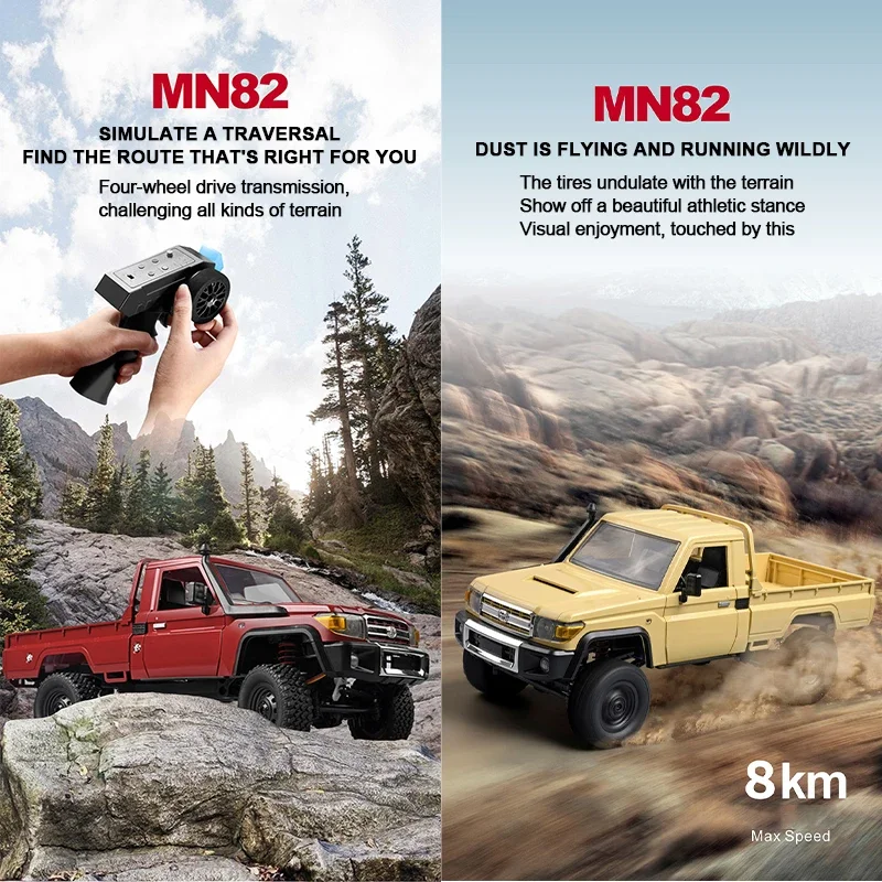 Mn Model MN82 Retro Full-scale RC Off-road Vehicle 1:12 Toyota Land Patrol Pickup Climbing Model Toy Boy Gift New 2024 Rc Car