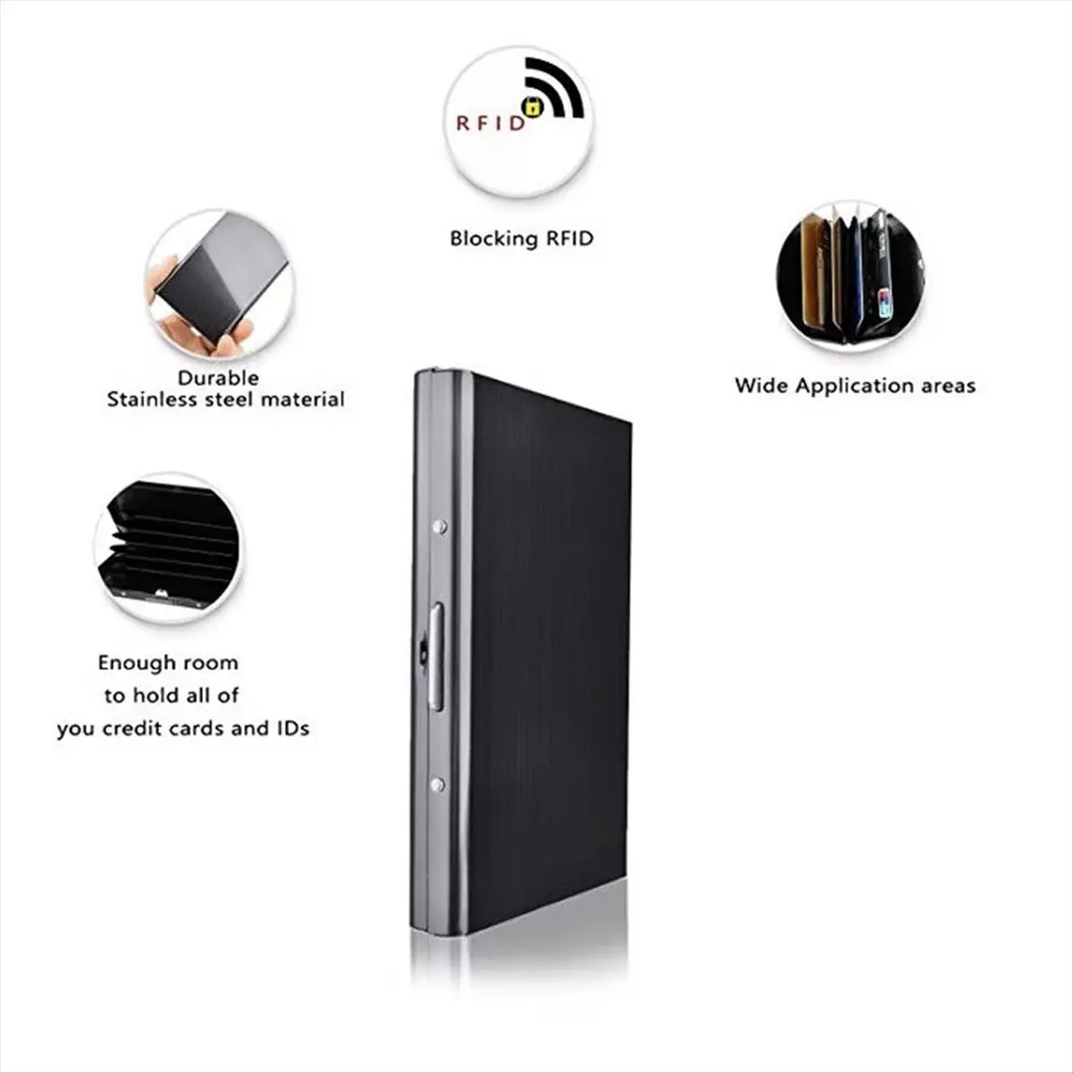 A013 Slim Metal Credit ID Card Business Card Holder -Anti-Magnetic Aluminum Wallet,Stainless Steel Card Holder,ID Card Clip A