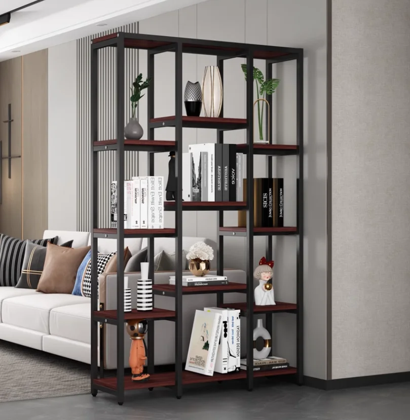 Floor shelf Multi-layer office partition simple combination shelf living room entrance cabinet bookshelf display frame iron art