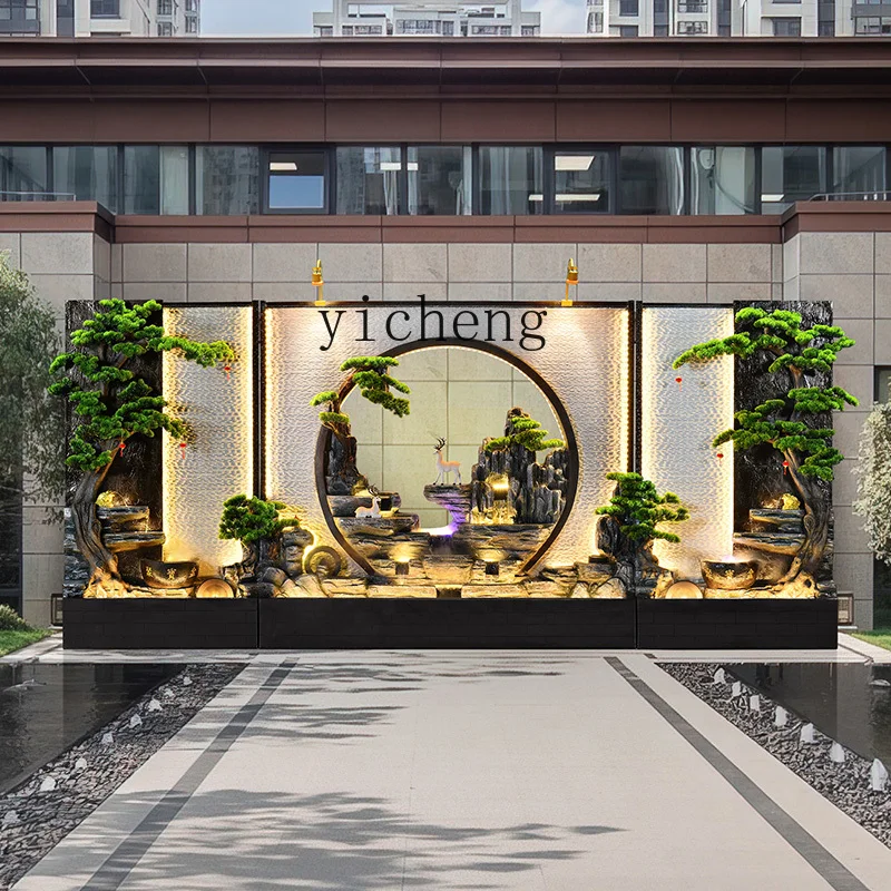 

L9- water curtain wall rockery fountain ornament company hotel running water screen villa courtyard fish pond landscaping view