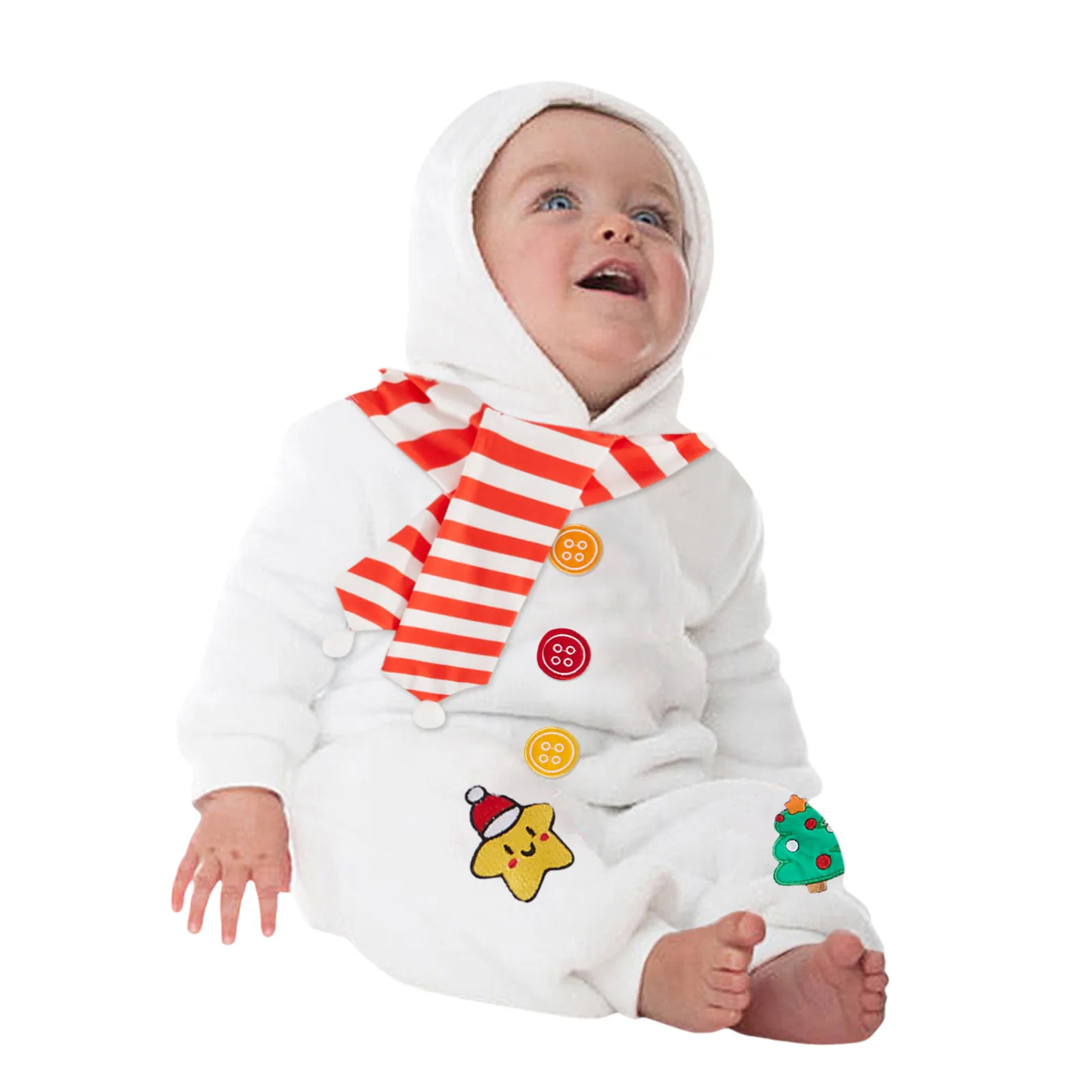 Christmas Snowman Costume for Baby Boys Girls Fleece Bodysuit Romper Outfit Winter 6M 12M 24M Clothes Performance Gift Set 2025