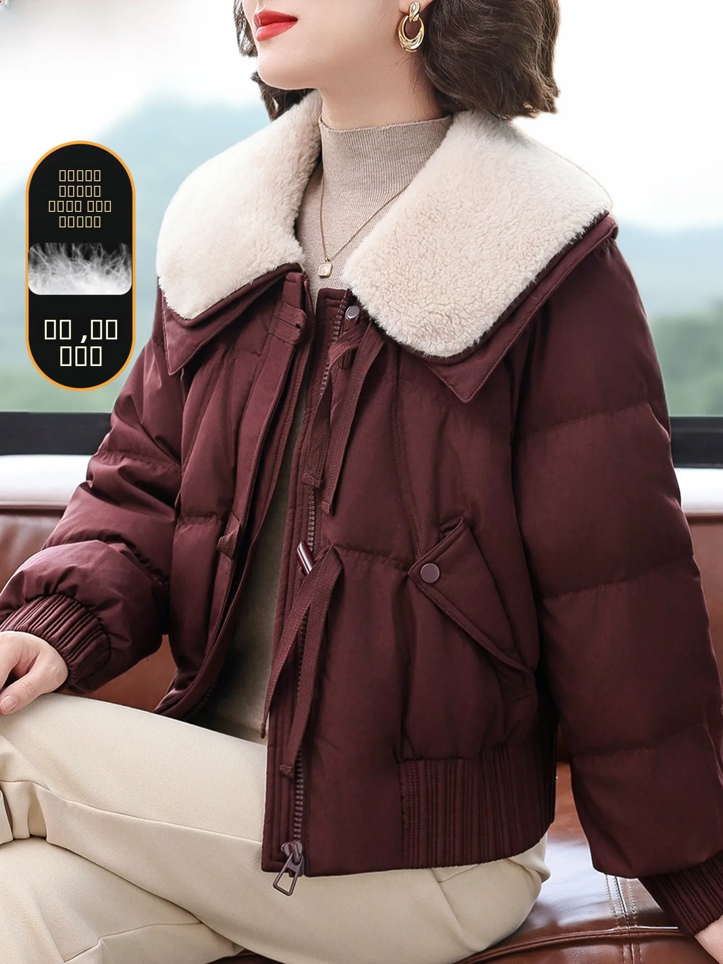 

Sli Thiened down Jaet for Middle-Aged Mothers Autumn Winter Faionable Cotton Coat Women's Outerwear Brand Korean Rainy