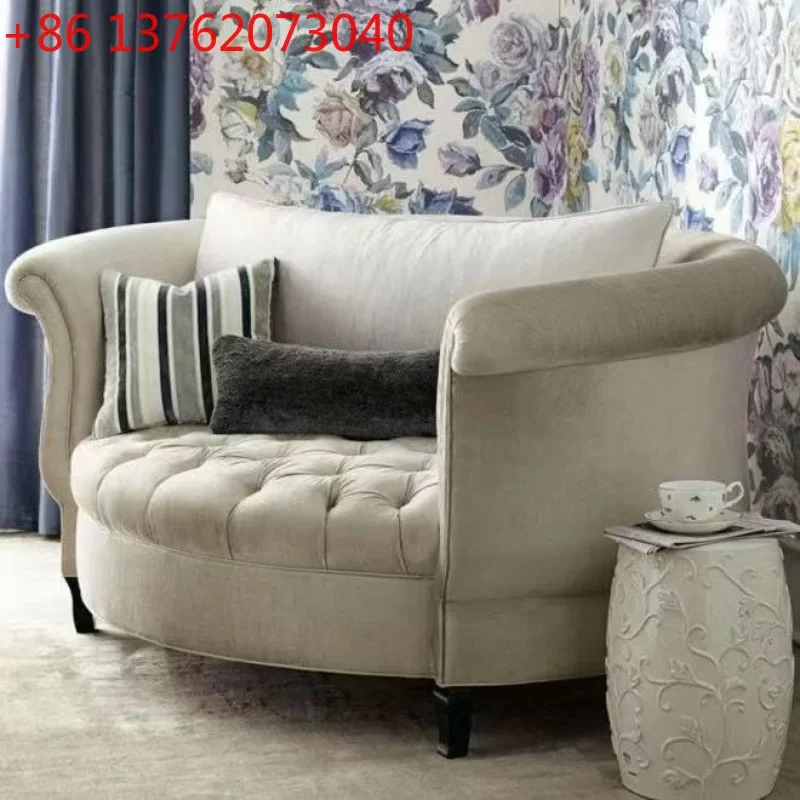 

Американский простой маленький двойной бархатный диван, европейский полукруглый одиночный диван-кресло для маленькой квартиры