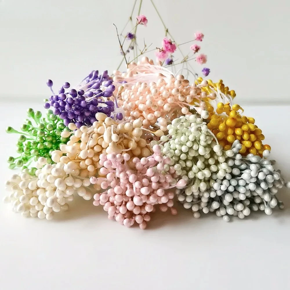 

3 мм 1000 шт. мини искусственные цветы тычинки для рукоделия DIY венок ручной работы свадебная вечеринка украшения пластиковые жемчужные цветочные тычинки