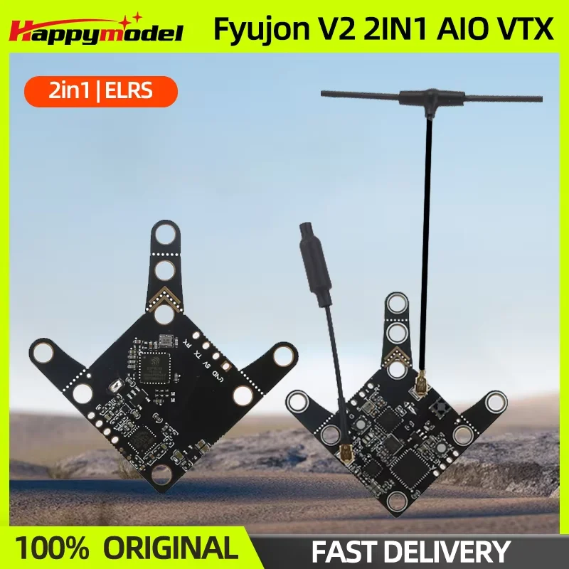 HappyModel Fyujon V2.0 2IN1 AIO VTX Module Built-in ELRS 2.4G EP RX OpenVTX 5.8G 48CH 300mW Long Range For RC FPV Racing Drone