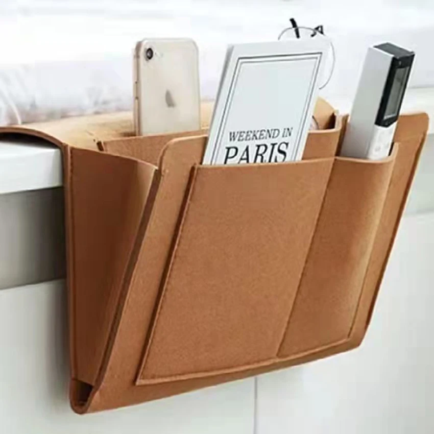 Large Bedside Storage Organizer Bag Phone Book Magazine Holder Pockets Hanging Storage Bag Baby Tissue Box Sofa Side Pouch Bag