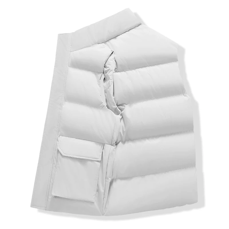 Abbigliamento uomo senza maniche addensato caldo resistente al vento Gilet in cotone di alta qualità Tinta unita Comodo cerniera Roupas Masculinas