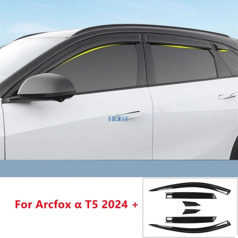 

For Arcfox α T5 2024 + Car Styling Window Visor Shelter Rain Proof Eyebrow Weather Shield Cover Protector Decoration Accessories