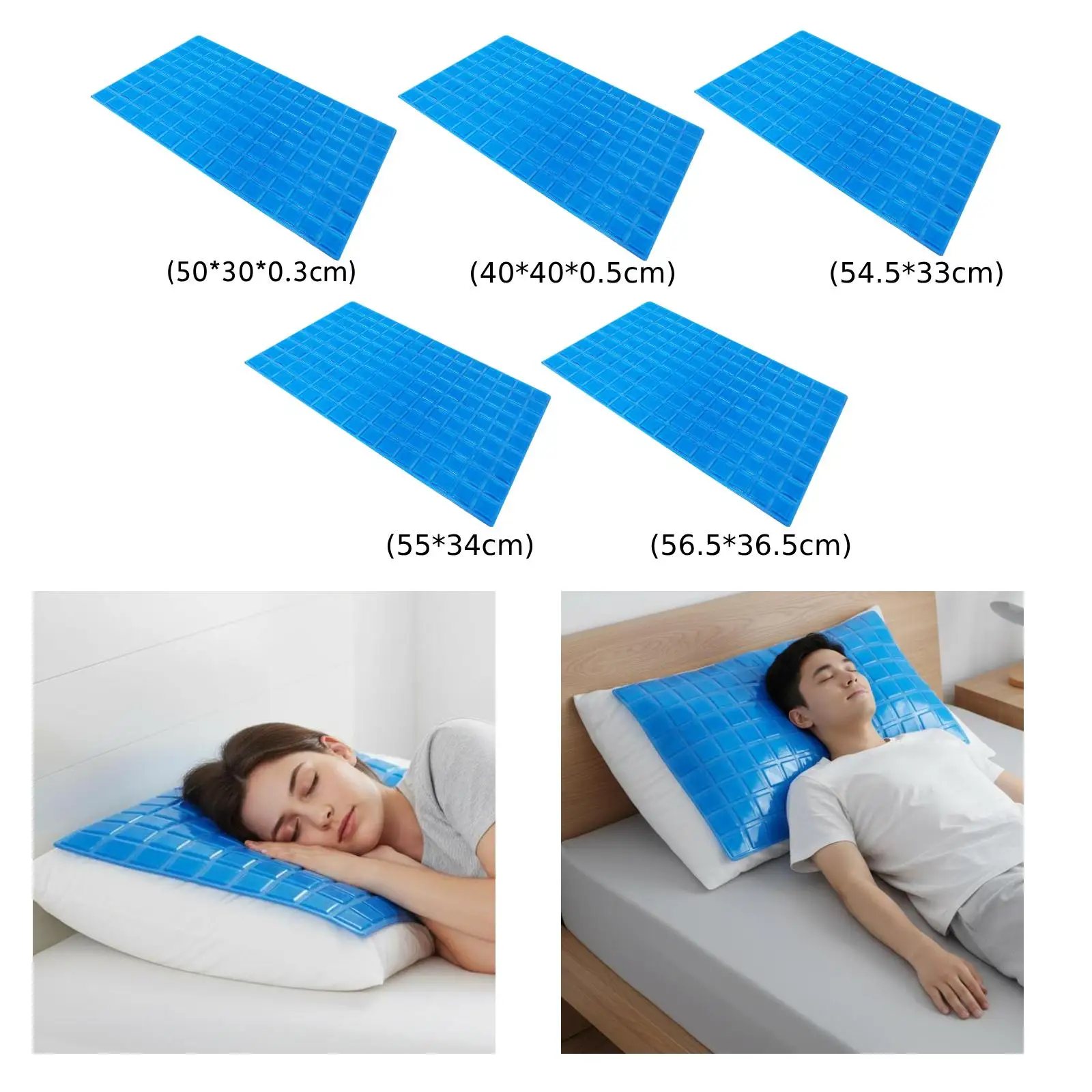 

Cooling Gel Pillow Mat Pillow Topper Seat Gel Pad Summer for Summer Sleeping Bed