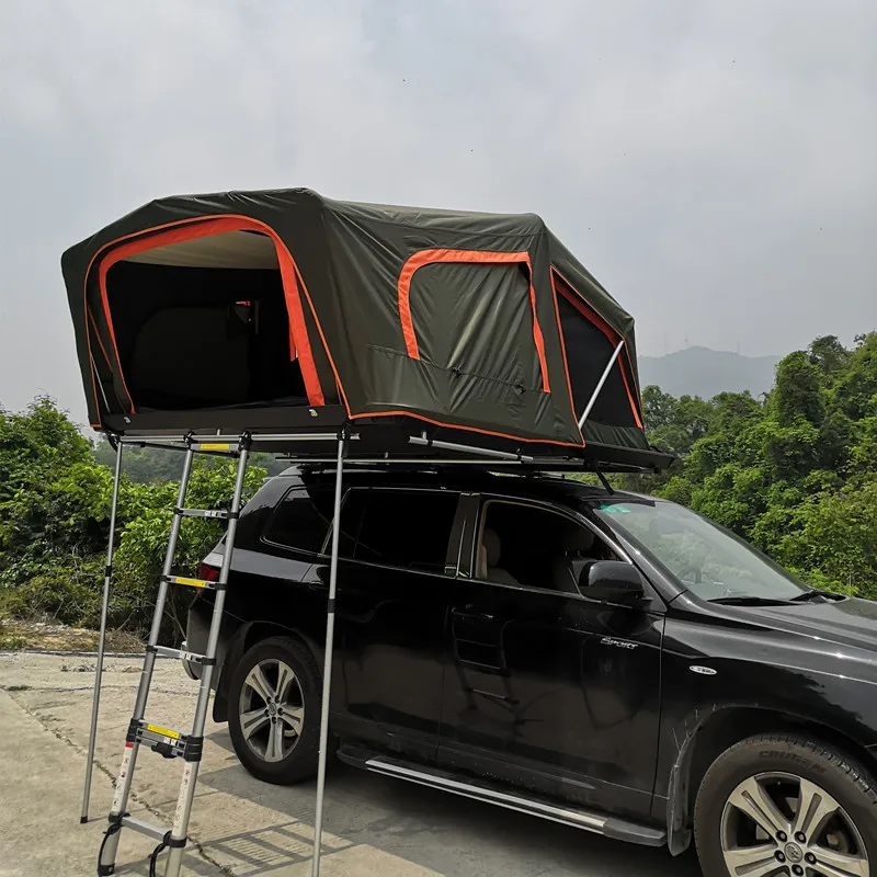 

Durable 4WD 4-Person Aluminum Triangle Hard Shell Roof Top Tent for SUV for Camping and Adventure