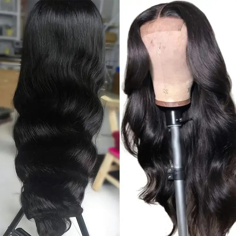 Rosabeauty HD 13X6 Transparent Body Wave Lace Frontal Wig Front Human Hair 40Inches 5X5 Ready To Wear Glueless Wig 250 Density