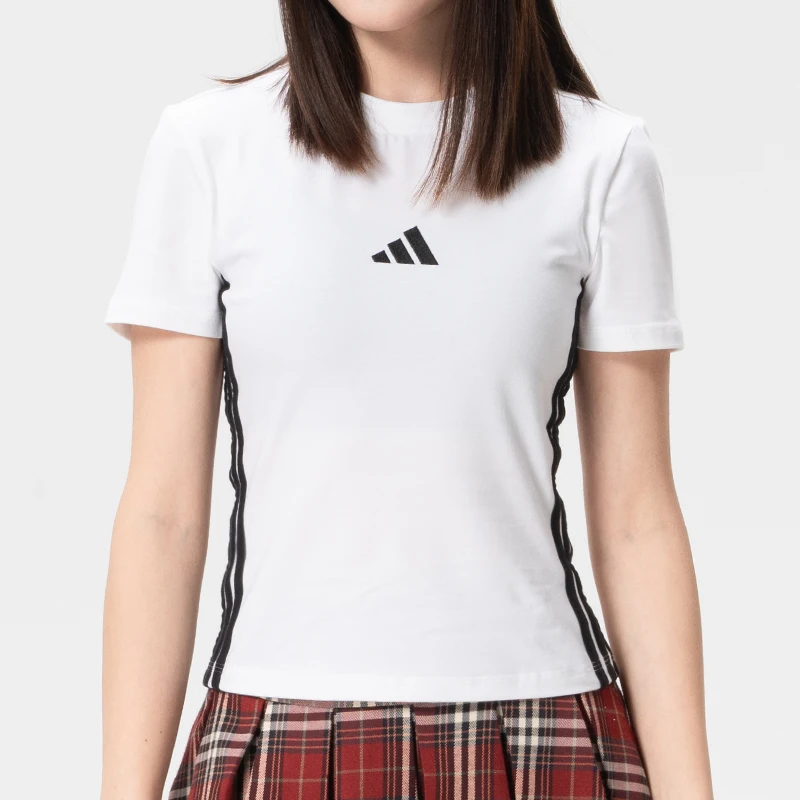 Camiseta feminina Adidas para corrida, fitness, treinamento, roupa esportiva, moda casual, manga curta, je1239