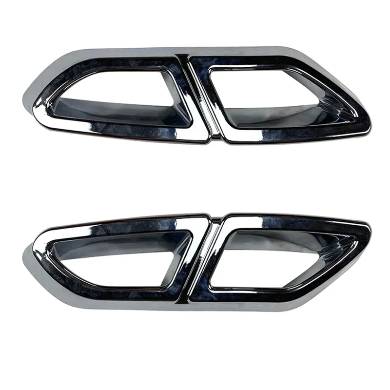 

For Magotan Passat B8 16-19 Rear Lip Bumper Spoiler Car Tail Throat Frame Exhaust Pipe Cover Stickers (Silver)