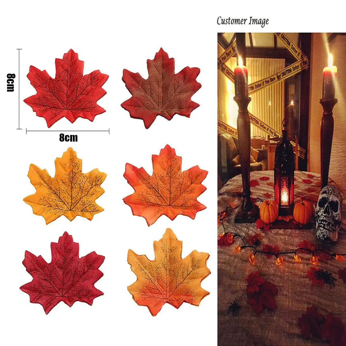 100/200Pcs Artificial Silk Maple Leaf Autumn Fake Leaves Garland Maple Leaves Vine Thanksgiving Halloween Wedding Party Decor