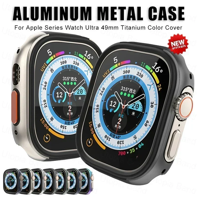 Alloy Matte Case for Apple Watch Ultra 49mm Bumper Cover IWatch Series Ultra 49mm Waterproof Aluminum Metal Screen Protector