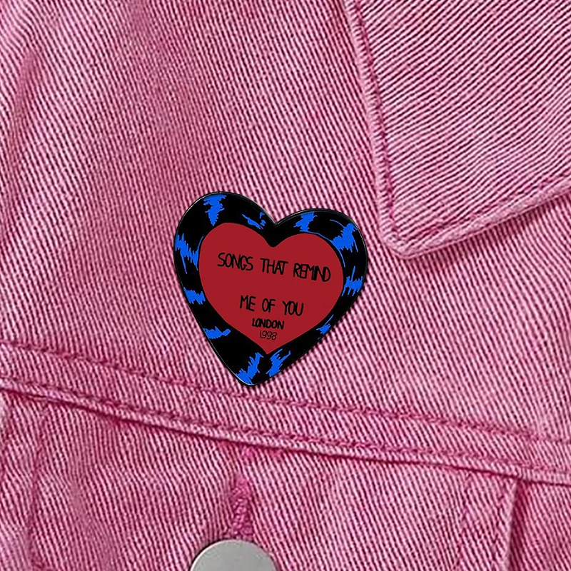 heartbreak record pin Funny Brooches Shirt Lapel Cute Badge Cartoon Jewelry Gift for Lover Girl Friends