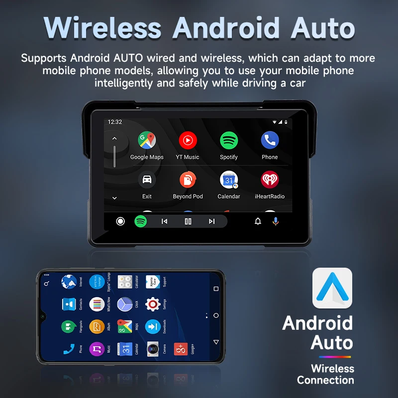 5/7 Inch Motorcycle Multimedia Player Portable Carplay Moto DVR Navigation GPS IPX7 Waterproof Wireless Android Auto TouchScreen image 3