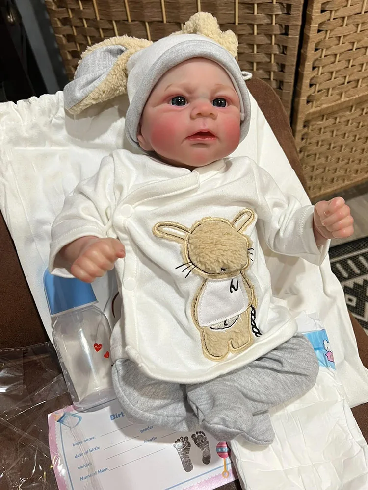 Muñecas realistas de bebé Reborn, 45cm, vinilo de silicona realista, cuerpo de tela suave, muñecas recién nacidas terminadas pintadas reales, juguete para niños pequeños