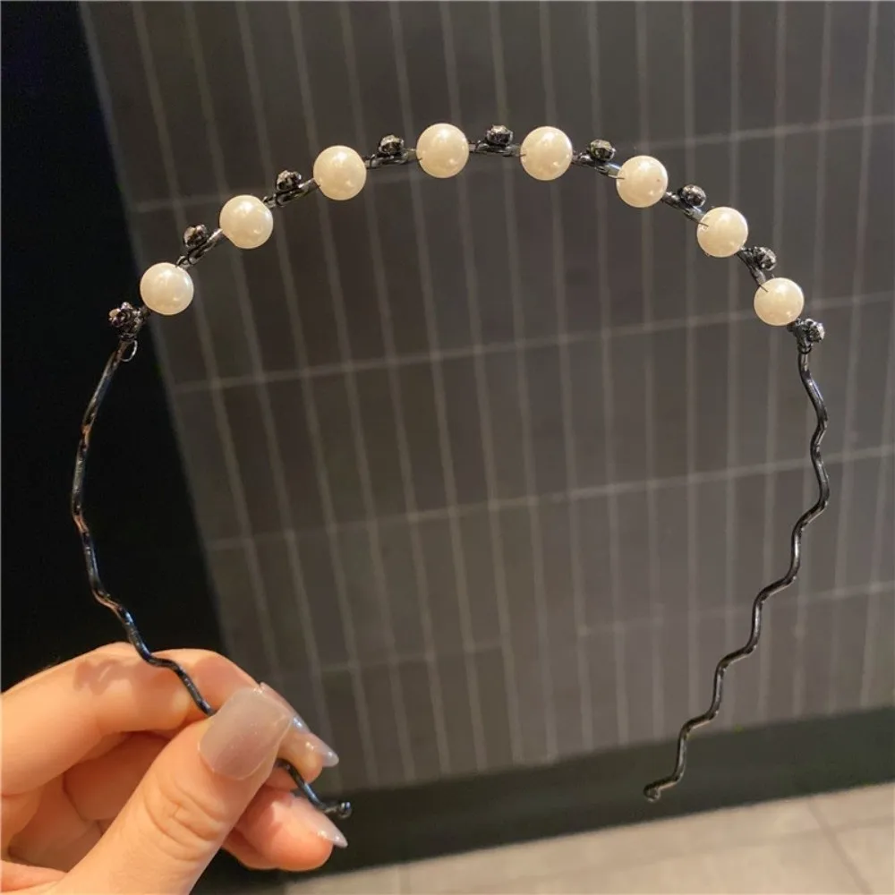 모자 진주 헤어 밴드 달콤한 간단한 머리띠 우아한 머리 후프 여성