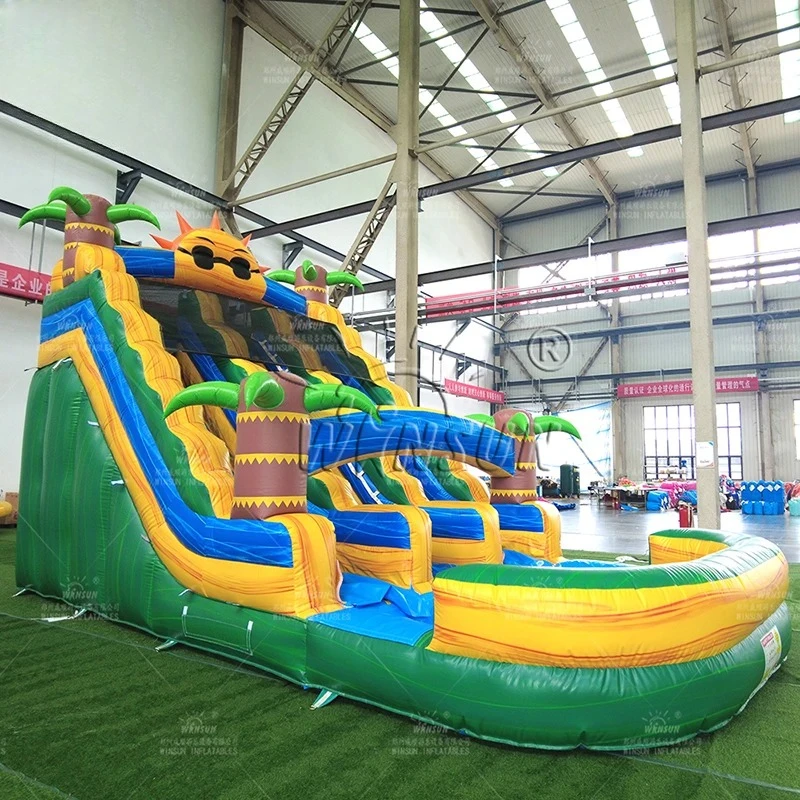 Customized Commercial Giant Water Slide Inflatable Party Size Cheap Inflatable Water Slide With Swimming Pool For Adult