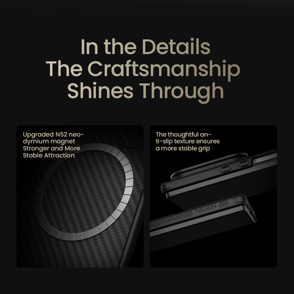 

Чехол Nillkin для Samsung Galaxy Z Fold 7 5G, арамидное волокно, карбо, магнитный прецизионный вырез с защитой подставки для камеры S-Pen