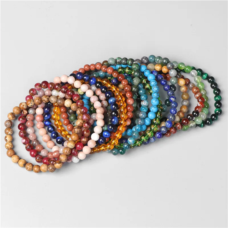 Chakra Natural Stone Bracelet New Arrival Agates Bracelet Tiger Eye Quartz Beads Bracelets for Men Trendy Jewelry Health Women