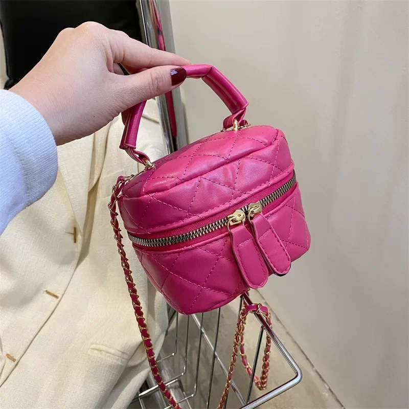 Women Shoulder Bags Cylinder PU Leather Bucket Ladies Crossbody Bag Casual Drawstring Handbags Purse for Travel Shopping