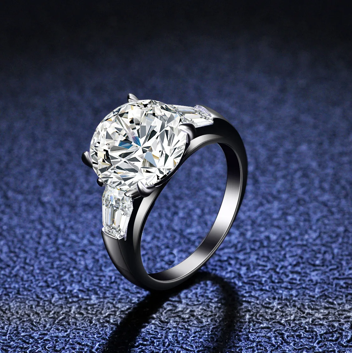 Women, 5 carat platinum double row moissanite, ring, PT950 platinum vine wrap, dinner with dress to show luxury