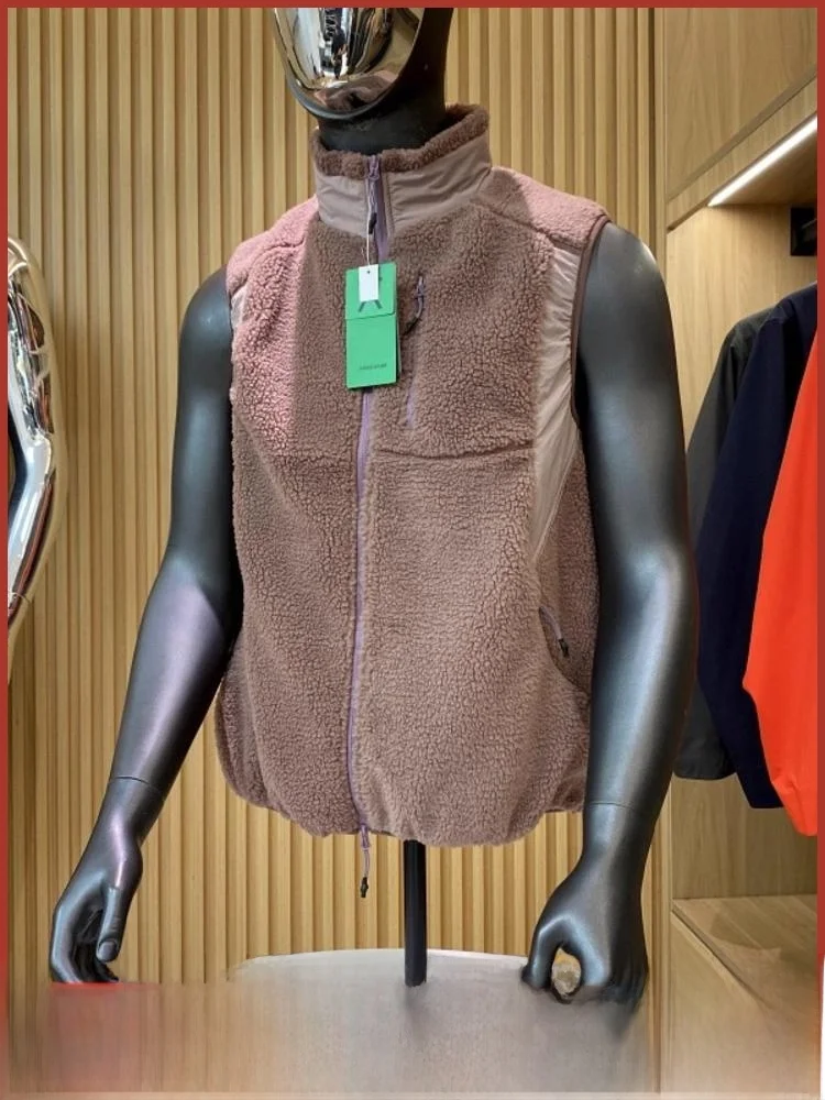 

Пара Sle, осенне-зимний уличный жилет с воротником-стойкой на подкладке, теплый жилет из полиэфирного волокна, украшение на молнии, повседневная одежда