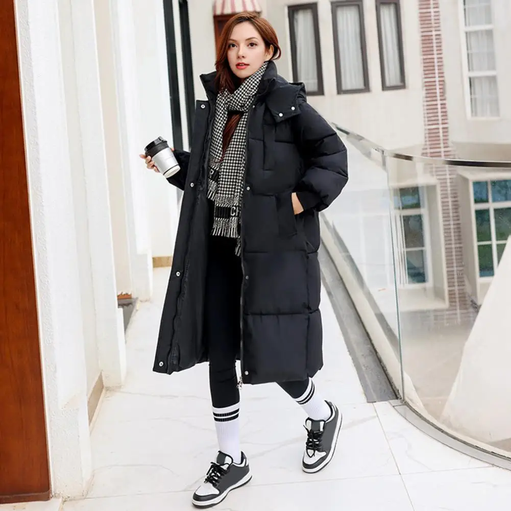 

﻿2025 Autumn Winter Thicken Coat Women's Hooded Down Cotton Coat Loose Leisure Femme Parkas Korean Fashion Outerwear
