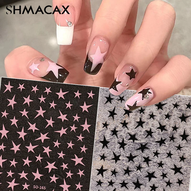 3D Y2K Star Nail Art Sticker Self-Adhesive Pentagram Stars Nail Design For Women Girls Manicure Decoration DIY Salon