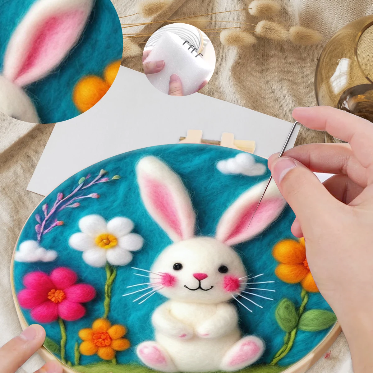 

SDOYUNO Wool Felt Painting animals Needle Felting Wool Sewing Needles For Fleece And Felt Set For Handicraft Stitch Home Decor