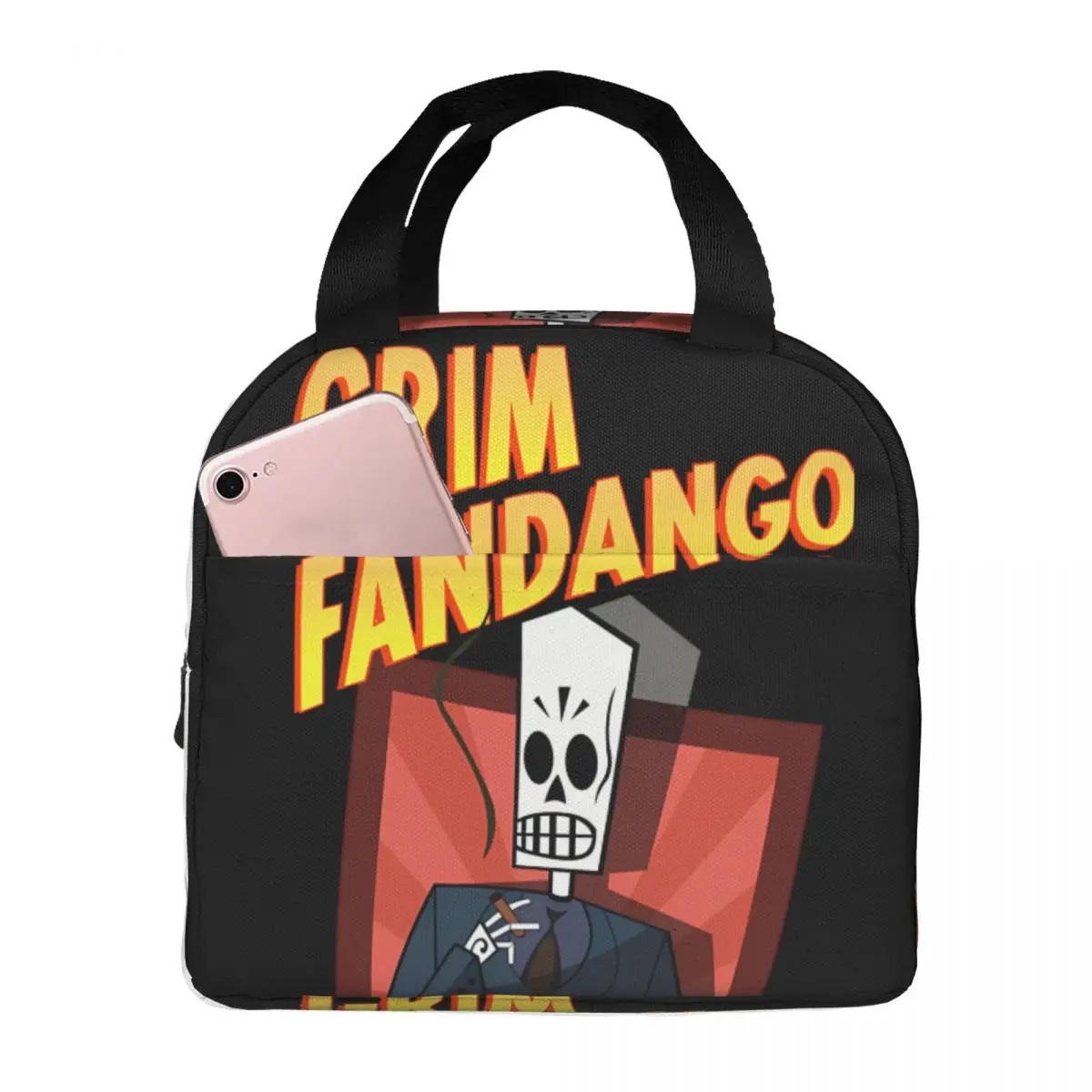 

Funny Food Preservation Bag G-Grim Fandango For Men Women Breakfast For Travel Picnic Storage Tote