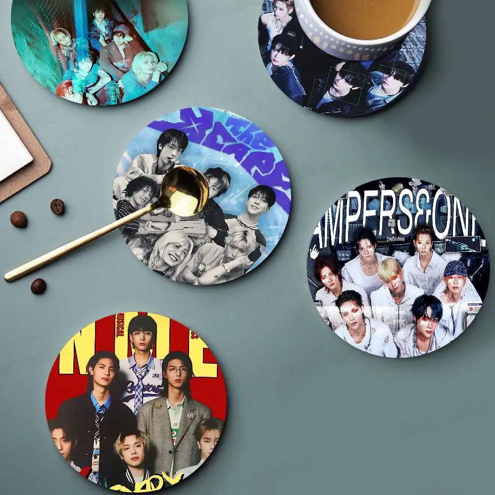 Korean boy Band X-Xdinary kpop H-Heroes Natural Wood Coaster Creative Absorbent Cushion Coffee Mug Cushion Insulation Cushion