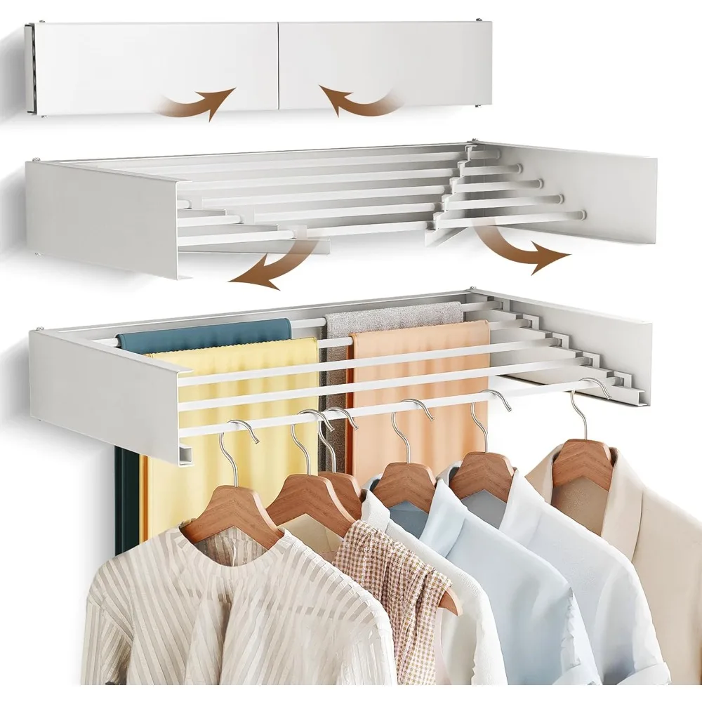 Wall Hanging Drying Rack, Clothes Drying Rack Wall Hanging, Folding, (white)