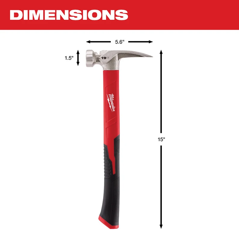 Imagem -02 - Milwaukee-smooth Poly Fiberglass Hammer tipo Tradicional Ferramenta de Mão Faça Você Mesmo Parafuso Pry 4822-9316