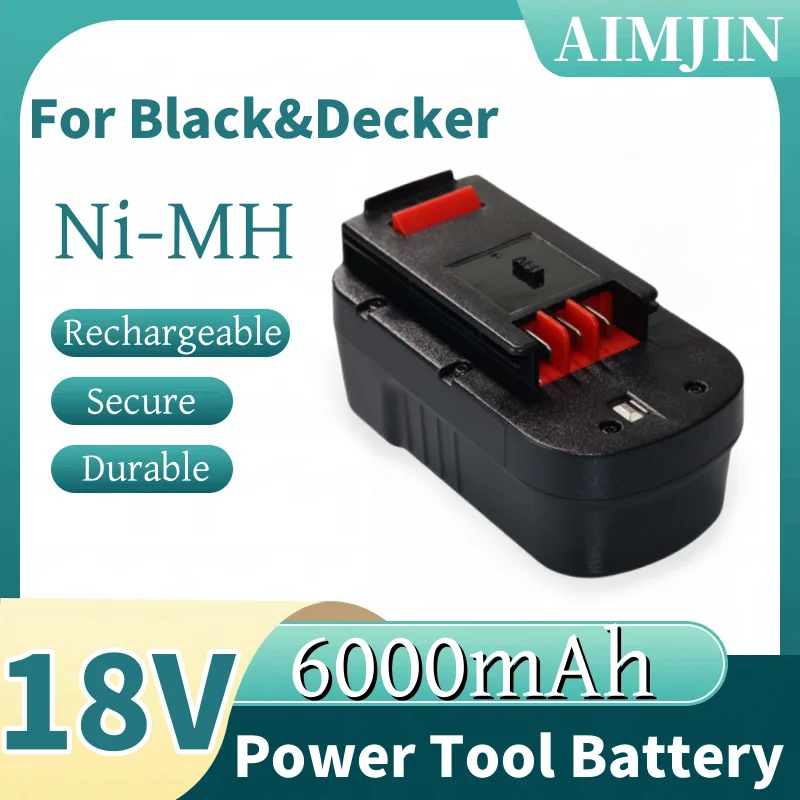 

18V 6000mAh Power Tool Battery for Black&Decker A18 A1718 A18NH HPB18 HPB18-OPE FS1800CS FS1800D FS1800D-2 FS1800ID