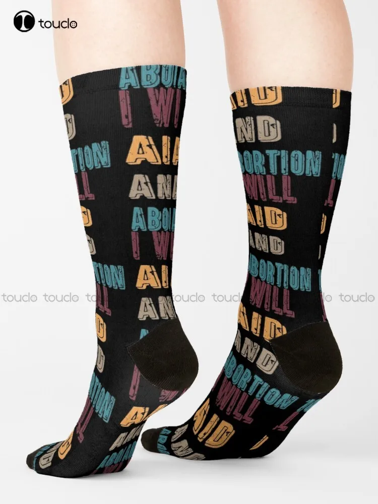 I Will Aid And Abet Abortion Socks Softball Socks Fashion Creative Leisure Funny Art Abstract Oil Painting Socks Unisex Adult