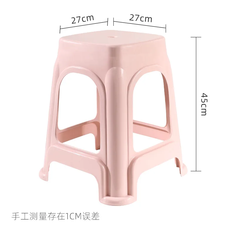 F400 Thickened plastic stool household chair square stool plastic stool simple high stool stackable stool