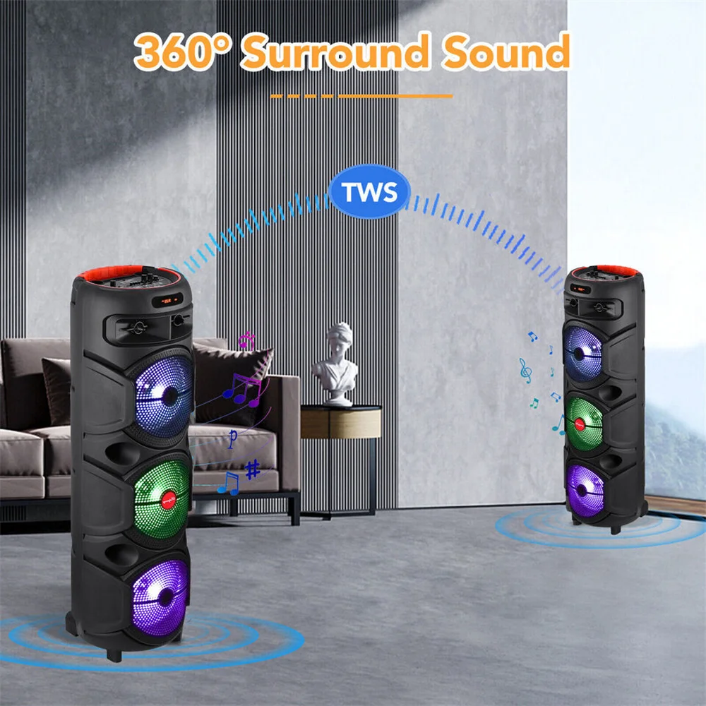 4000W Portable Bluetooth Speaker 3*8